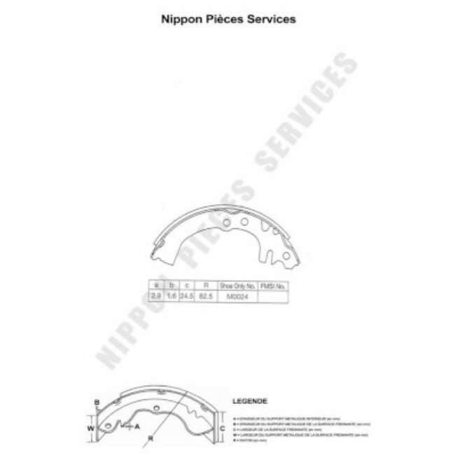 Jeu De 4 Mâchoires De Frein Nps D350u19