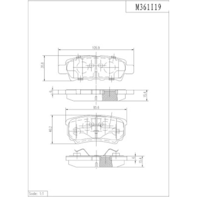 4 Plaquettes De Frein Nps M361i19