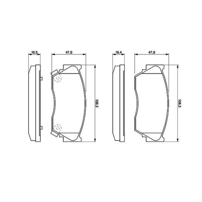 4 Plaquettes De Frein Bosch 0986460997