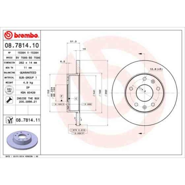 2 Disques De Frein Brembo Vernis Uv 08.7814.11