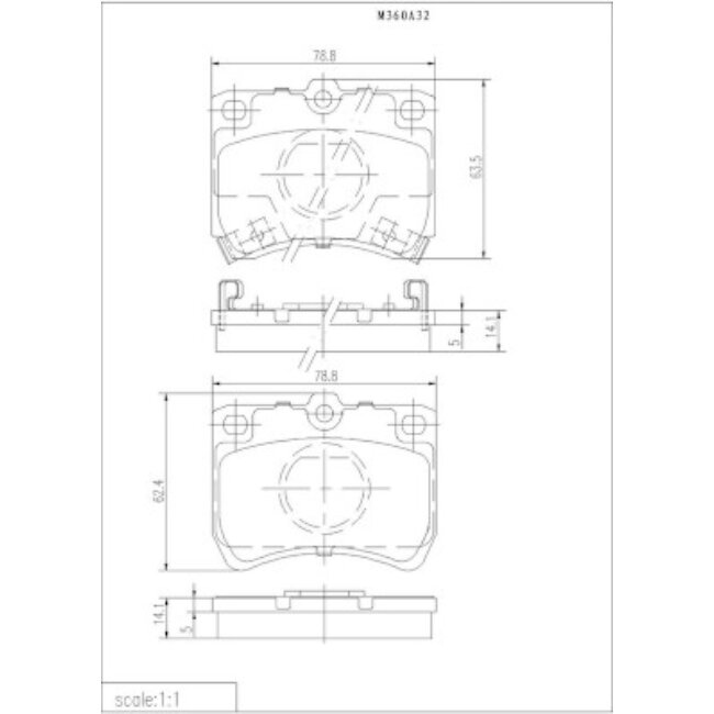 4 Plaquettes De Frein Nps M360a32