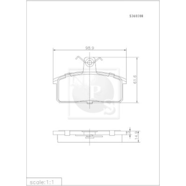 4 Plaquettes De Frein Nps S360i08