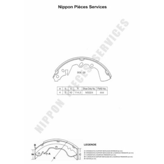 Jeu De 4 Mâchoires De Frein Nps M350a38