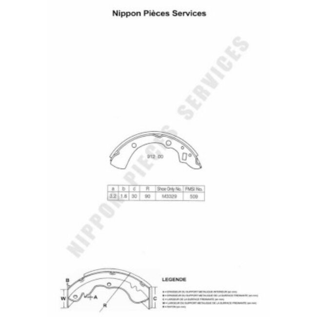 Jeu De 4 Mâchoires De Frein Nps M350a16