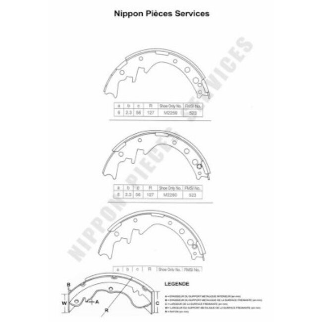 Jeu De 4 Mâchoires De Frein Nps T350a33