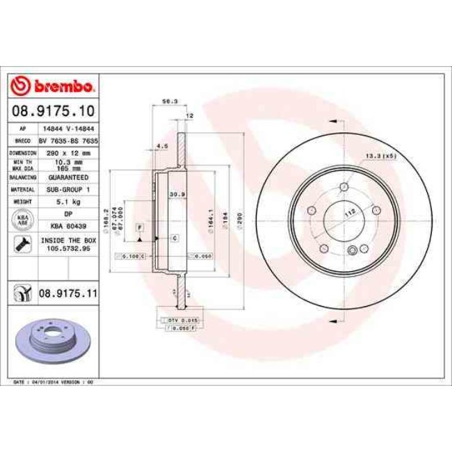 2 Disques De Frein Brembo Vernis Uv 08.9175.11