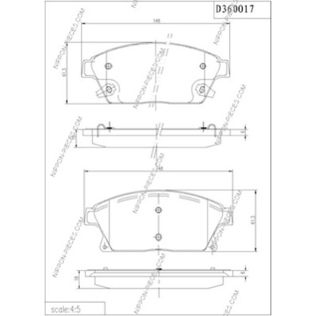 4 Plaquettes De Frein Nps D360o17
