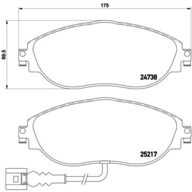 4 Plaquettes De Frein Brembo P85131
