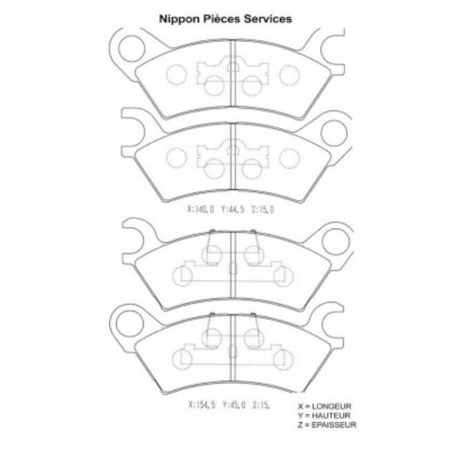 4 Plaquettes De Frein Nps M360a03