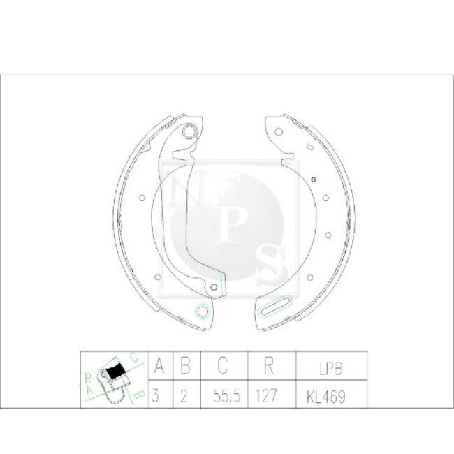 Jeu De 4 Mâchoires De Frein Nps N350n60