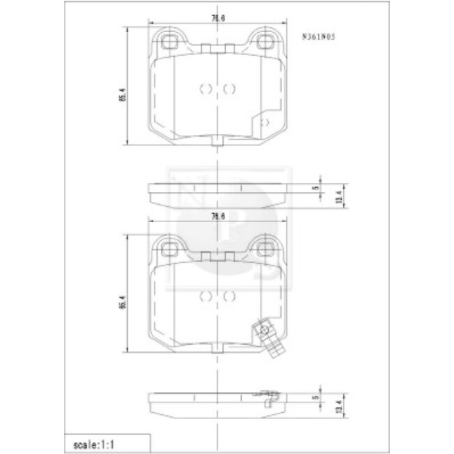 4 Plaquettes De Frein Nps N361n05