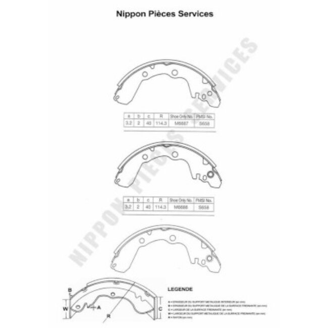 Jeu De 4 Mâchoires De Frein Nps M350i30