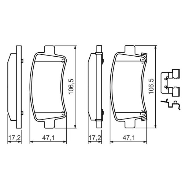 4 Plaquettes De Frein Bosch 0986494124
