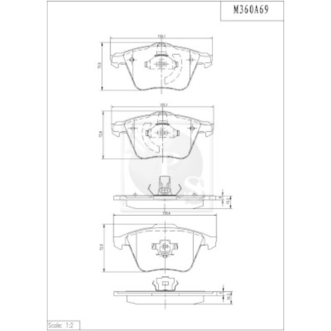 4 Plaquettes De Frein Nps M360a69