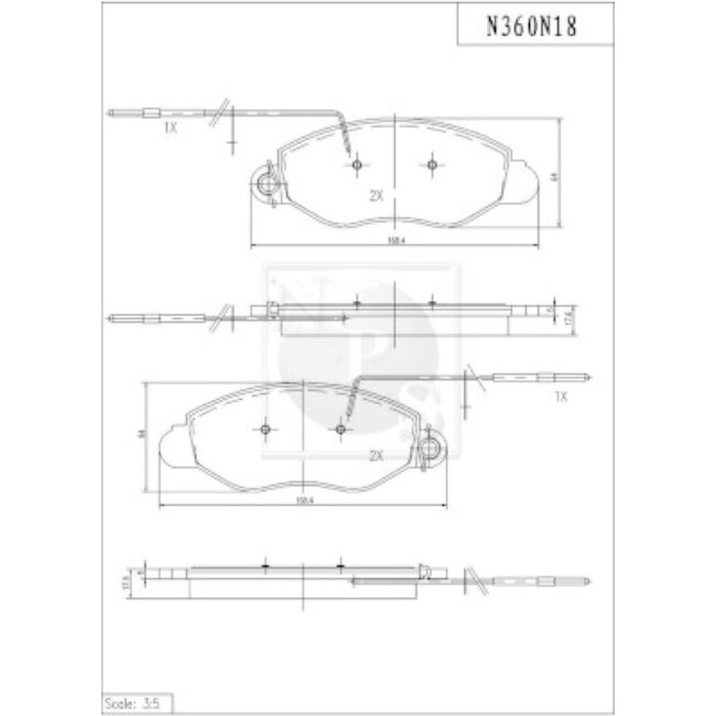 4 Plaquettes De Frein Nps N360n18