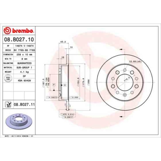 2 Disques De Frein Brembo Vernis Uv 08.b027.11