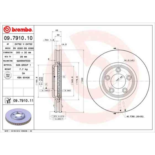 2 Disques De Frein Brembo Vernis Uv 09.7910.11