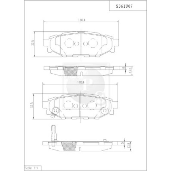 4 Plaquettes De Frein Nps S361u07