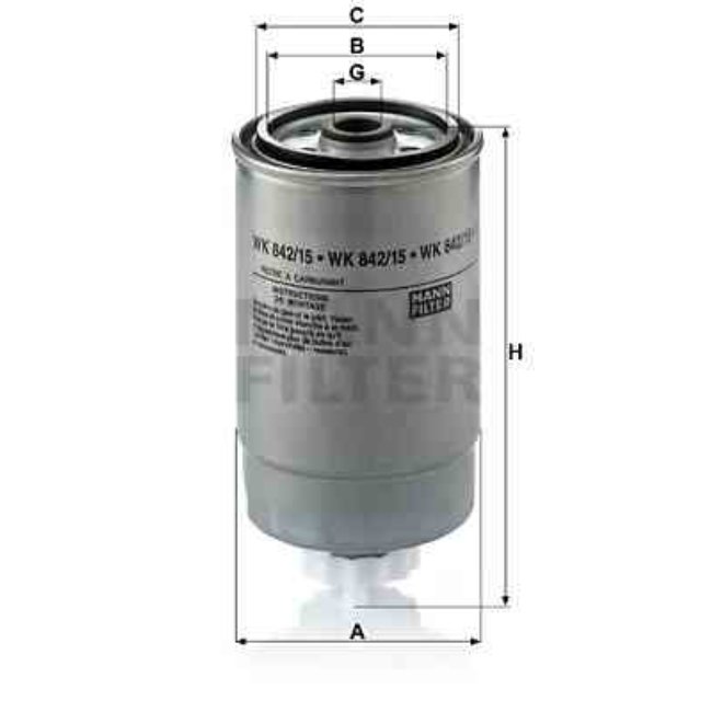 Filtre À Carburant Mann-filter Wk842/15