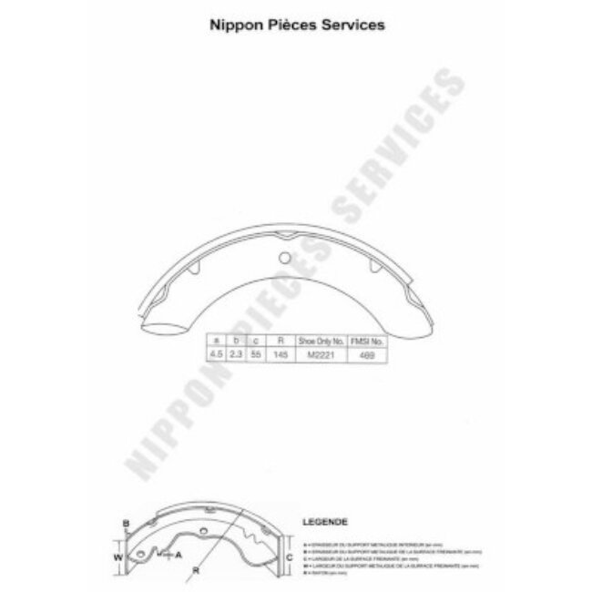Jeu De 4 Mâchoires De Frein Nps T350a10