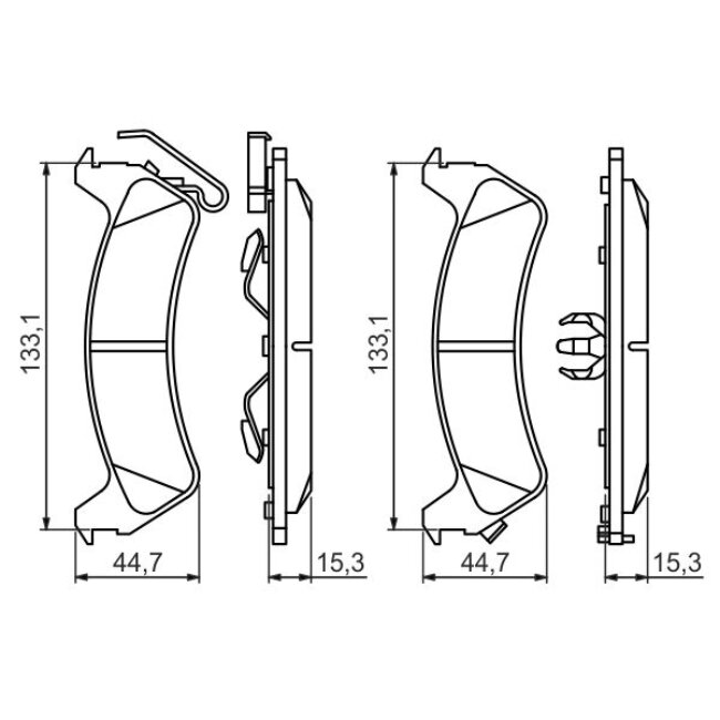 4 Plaquettes De Frein Bosch 0986494348