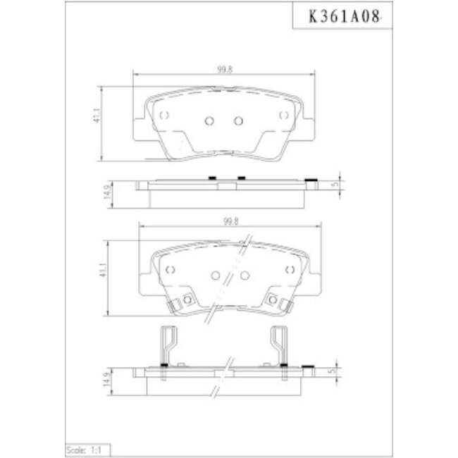 4 Plaquettes De Frein Nps K361a08
