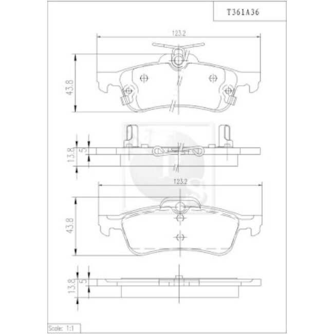 4 Plaquettes De Frein Nps T361a36