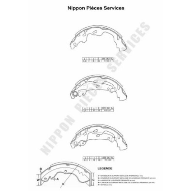 Jeu De 4 Mâchoires De Frein Nps T350a15