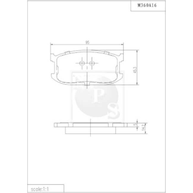 4 Plaquettes De Frein Nps M360a16