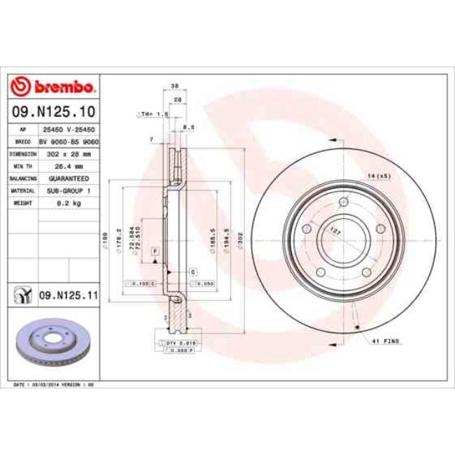 2 Disques De Frein Brembo Vernis Uv 09.n125.11