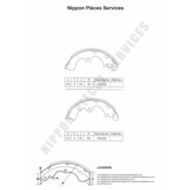 Jeu De 4 Mâchoires De Frein Nps T350a36