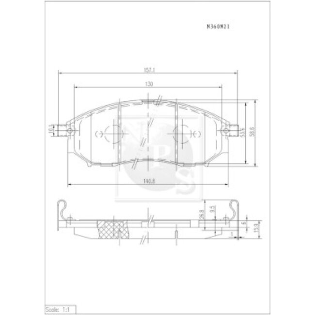 4 Plaquettes De Frein Nps N360n21