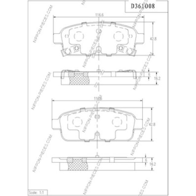 4 Plaquettes De Frein Nps D361o08