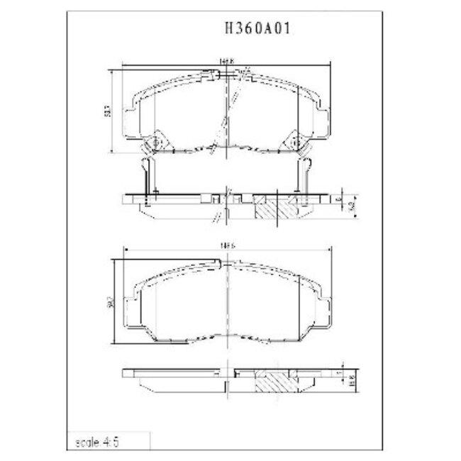 4 Plaquettes De Frein Nps H360a01
