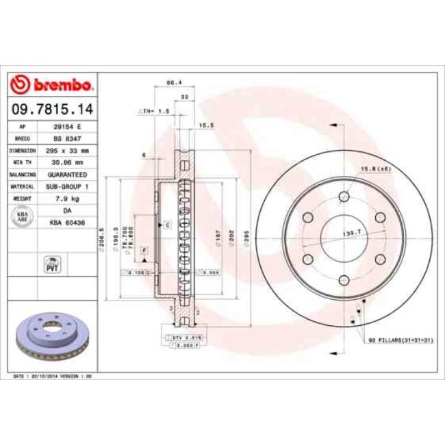 2 Disques De Frein Brembo 09.7815.14