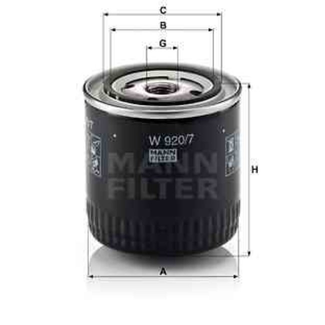 Filtre À Huile Mann-filter W920/7y