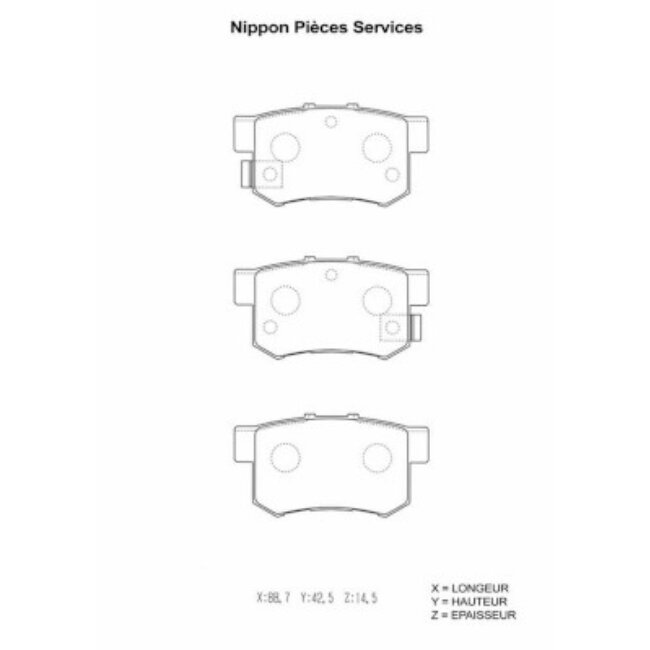 4 Plaquettes De Frein Nps H361a05