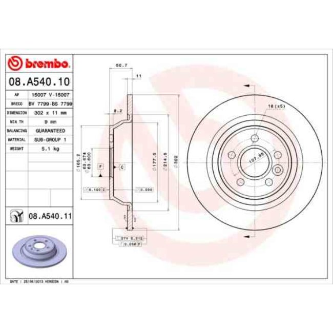 2 Disques De Frein Brembo 08.a540.10