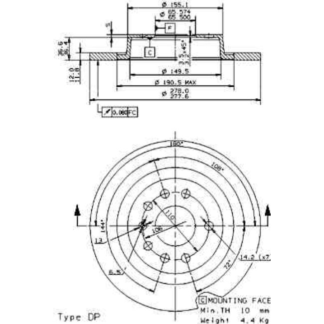 2 Disques De Frein Brembo Vernis Uv 08.9511.11