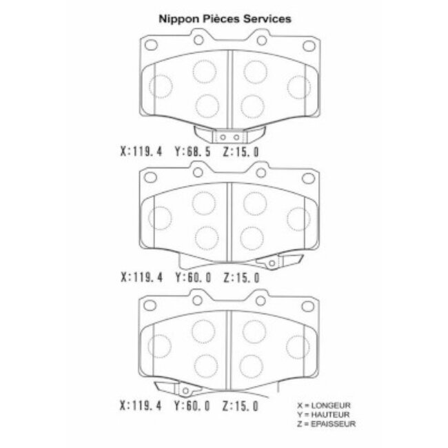 4 Plaquettes De Frein Nps T360a85
