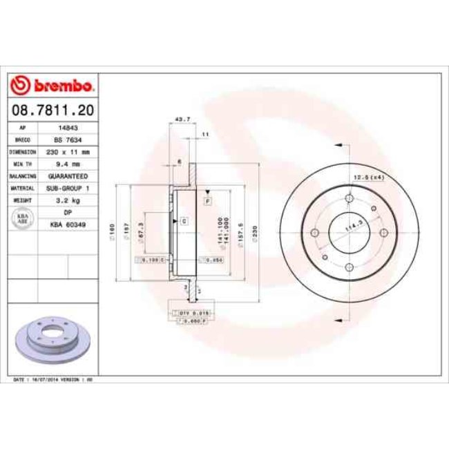 2 Disques De Frein Brembo 08.7811.20