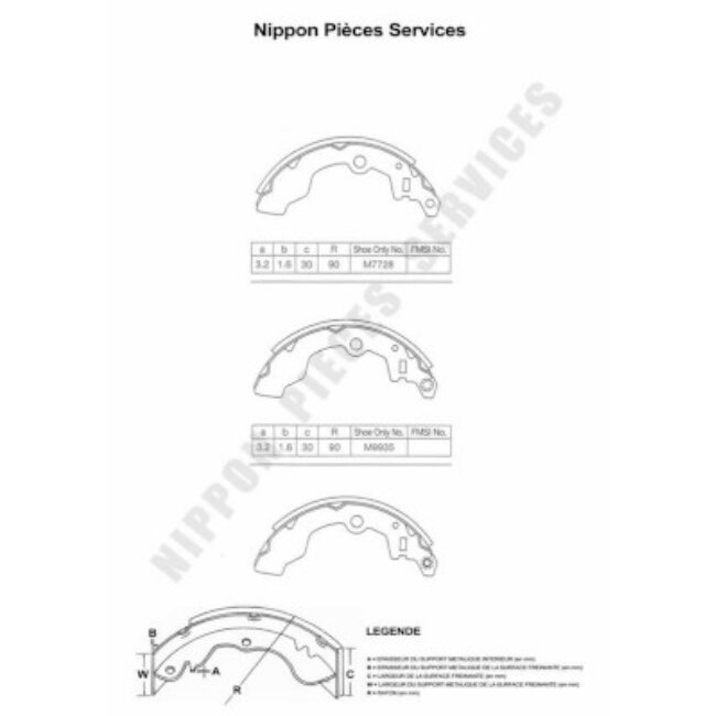 Jeu De 4 Mâchoires De Frein Nps S350i27