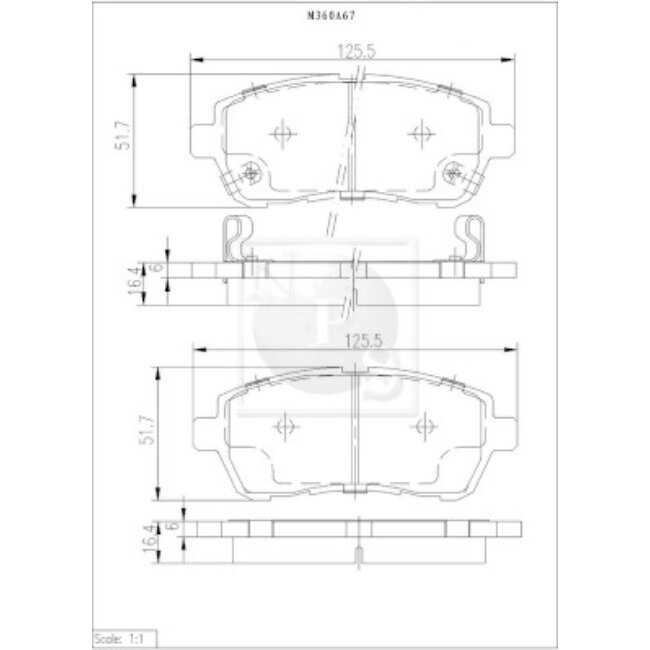 4 Plaquettes De Frein Nps M360a67