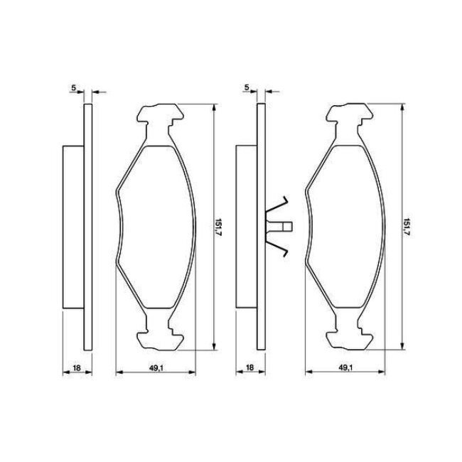 4 Plaquettes De Frein Bosch 0986424514
