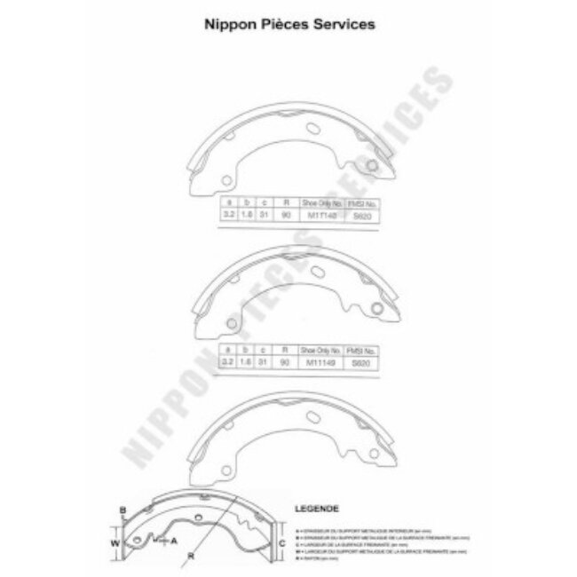 Jeu De 4 Mâchoires De Frein Nps M350i34