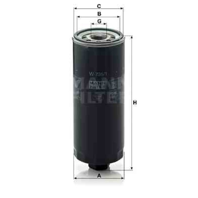 Filtre À Huile Mann-filter W735/1