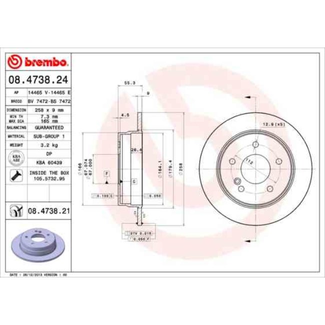 2 Disques De Frein Brembo Vernis Uv 08.4738.21