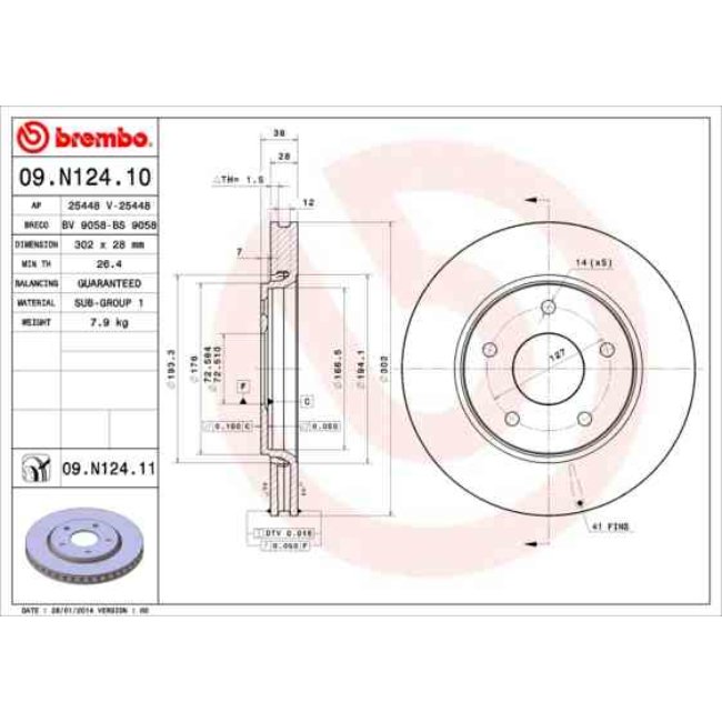 2 Disques De Frein Brembo Vernis Uv 09.n124.11