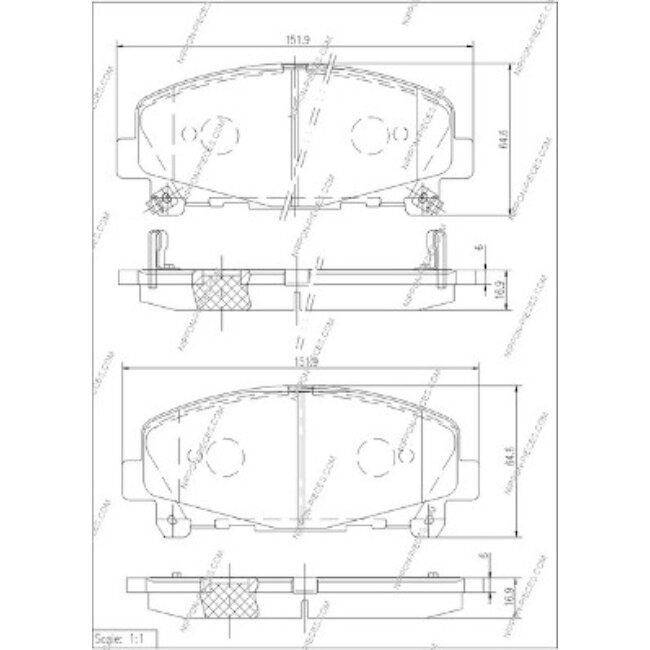 4 Plaquettes De Frein Nps H360a53