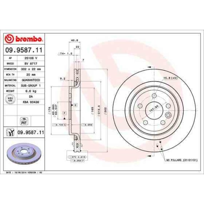 2 Disques De Frein Brembo Vernis Uv 09.9587.11